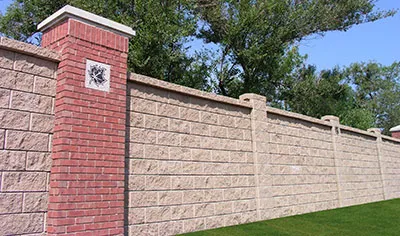 Brick wall with a red brick corner